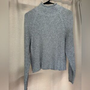 AE gray crocheted sweater